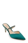 Jewel Badgley Mischka Women's Jan Evening Mule Women's Shoes In Emerald Green