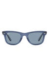 Ray Ban 'classic Wayfarer' 50mm Sunglasses In Transparent Blue