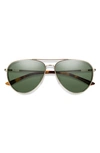 Smith Layback 60mm Chromapop™ Polarized Aviator Sunglasses In Gold / Gray Green