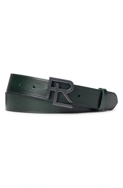 Ralph Lauren Rl Buckle Leather Belt In Racing Green