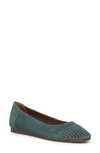 Lucky Brand Abbitha Studded Cap Toe Flat In Silver Pine