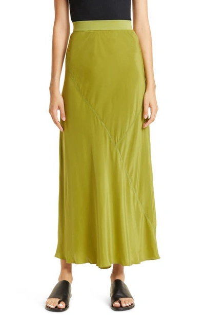Atm Anthony Thomas Melillo Bias Seam Silk Maxi Skirt In Artichoke