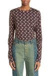 Marine Serre Oversize Moon Print Top In All Over Moon Brown