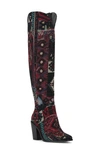 Jessica Simpson Ravyn Knee High Boot In Red Combo