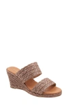 Andre Assous Nolita Raffia Wedge Slide Sandal In Espresso