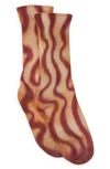 Collina Strada Print Organic Cotton Blend Crew Socks In Chocolate Raspberry