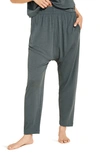 Eberjey Oversize Aloe Infused Cotton Blend Pajama Pants In Kelp