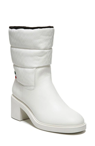 Franco Sarto Snow Mid Shaft Boots Women's Shoes In White Faux Leather/fabric