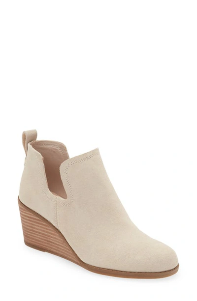 Toms Kallie Womens Suede Cut Out Wedge Boots In Sahara