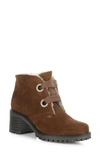 Bos. & Co. Index Leather Ankle Boot In Redwood Suede/ Mini Sherpa