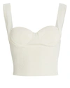 Altuzarra Nyneve Ribbed-knit Cropped Top In Ivory
