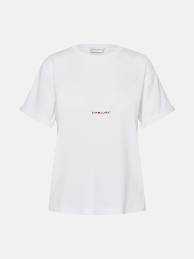 Saint Laurent White Cotton T-shirt