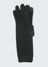 Portolano Long Cashmere Tech Gloves In Black