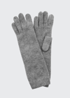 Portolano Long Cashmere Tech Gloves In Heather Grey