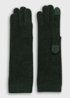 Portolano Long Cashmere Tech Gloves In Green
