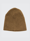 Portolano 4-ply Cashmere Slouch Beanie Hat In Cammello Scuro
