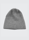 Portolano 4-ply Cashmere Slouch Beanie Hat In Heather Grey