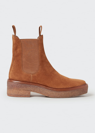 Loeffler Randall Suede Pull-on Chelsea Boots In Bisque