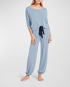 Eberjey Gisele Slouchy Pajama Set In Ciel/navy