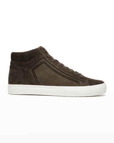 Vince Men's Fynn Leather High-top Sneakers In Dark Olive