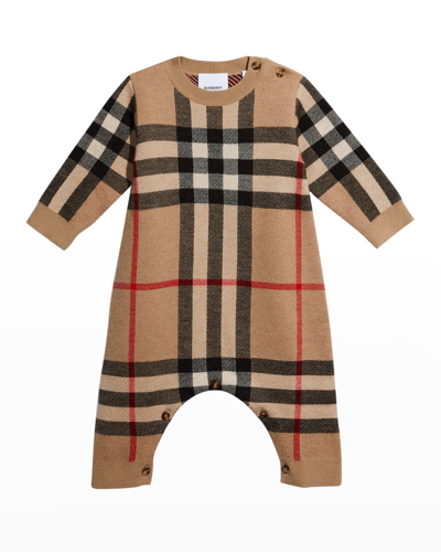 Burberry Kid's Gerard Cashmere Coverall In Archive Beige Ip
