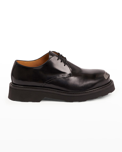 Kenzo Smile Leather Derby Shoes In Black