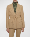 Derek Lam 10 Crosby Arwen Single-breasted Drawstring Jacket In Khaki