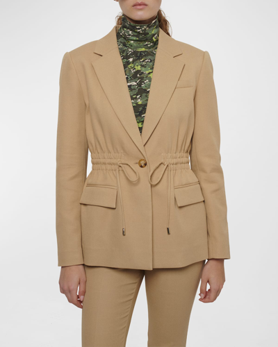 Derek Lam 10 Crosby Arwen Single-breasted Drawstring Jacket In Khaki