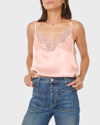 CAMI NYC HELEN SILK CAMI WITH LACE