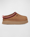Ugg Tazz Womens Embroidered Slip On Slide Slippers In Chestnut