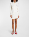 Casablanca Terry Logo Embroidered Teddy Track Jacket In Off-white