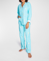 Pj Salvage Long Printed Cotton Pajama Set In Green