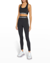 Balenciaga Sport Logo Stretch-jersey Leggings In Blk/gryshd