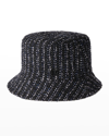 Maison Michel Jason Striped Tweed Bucket Hat In Multi