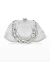 Judith Leiber Gemma Crystal-embellished Clutch-on-chain In Silver