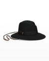 Borsalino Wool Felt Hat W/ Chain In 0421 Nero