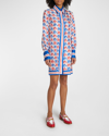 Casablanca Aviation Houndstooth Print Tunic In Houndstooth
