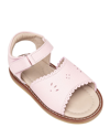 ELEPHANTITO GIRL'S SCALLOPED LEATHER SANDALS, TODDLER