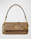 Tory Burch Kira Small Chevron-quilt Flap Shoulder Bag In Sand