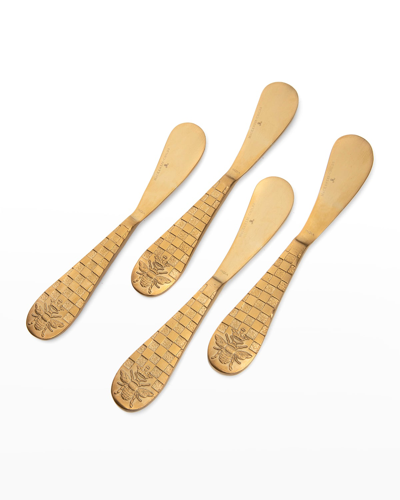 Mackenzie-childs 5.5" Queen Bee Spreaders, Set Of 4
