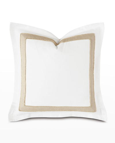 Eastern Accents Brentwood Woven Border Euro Sham In White, Beige