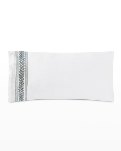 Eastern Accents Amberlynn Velvet Leaf Sham, Left Border In White