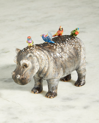 Jay Strongwater Embellished Hippo Tabletop Object
