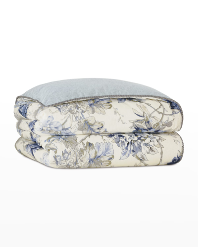 Eastern Accents Liesl Floral King Duvet Cover In Indigo, Ivory