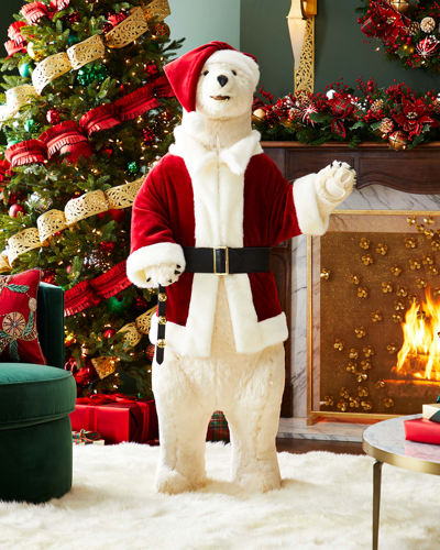 Ditz Designs By The Hen House Classic Santa Polar Bear Christmas Decoration