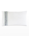 Eastern Accents Amberlynn Velvet Leaf Sham, Left Border In White
