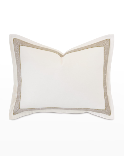 Eastern Accents Palisades Mitered Trim Standard Sham In White, Beige