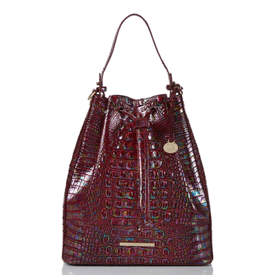 Brahmin Marlowe Melbourne Embossed Leather Shoulder Bag In Sangria