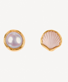 Grainne Morton 18ct Gold-plated Pearl And Shell Mismatched Stud Earrings In Multi