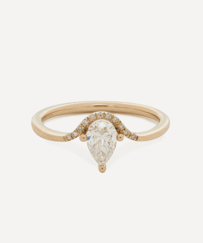 Artemer 18ct White Gold Floating Pear Cut Engagement Ring